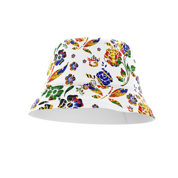 Printed Bucket Hat in White - Dolce Gabbana