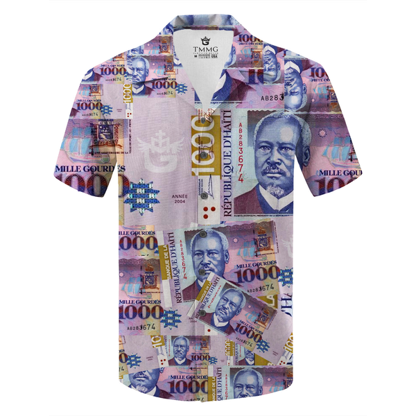 TMMG LUXURY HAITIAN MONEY 1000GDES DRESS SHIRT