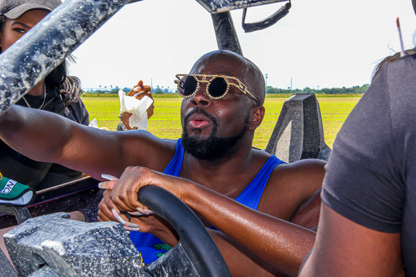 TMMG x Summerz Fashion Trillionaire Crystal Golden Maven Sunglasses