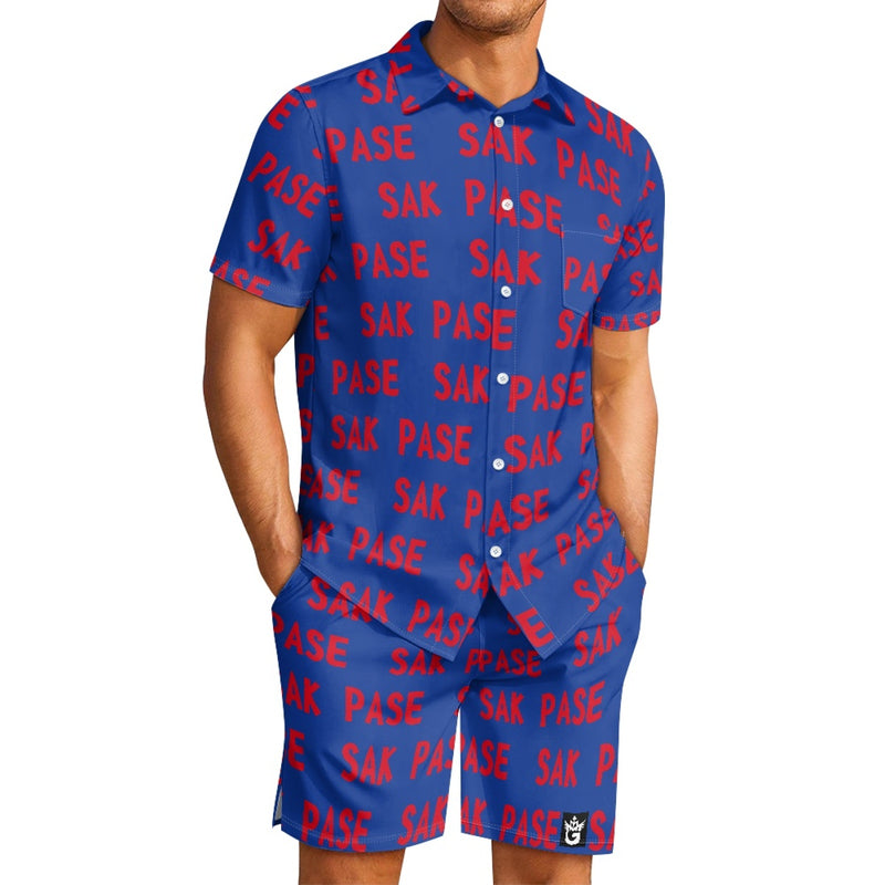 TMMG BLUE AND RED SAK PASE MENS CABANA SET