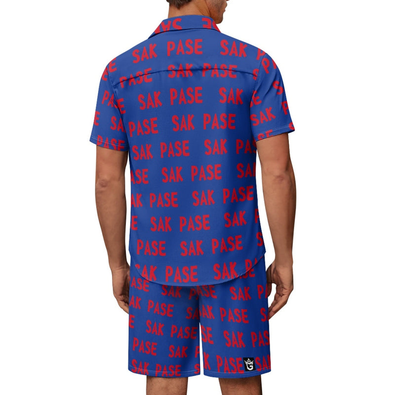 TMMG BLUE AND RED SAK PASE MENS CABANA SET