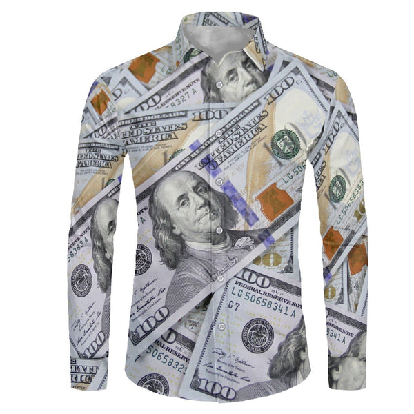 TMMG HAITI 100 US DOLLAR BILL MENS DRESS SHIRT