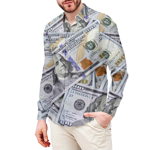 TMMG HAITI 100 US DOLLAR BILL MENS DRESS SHIRT