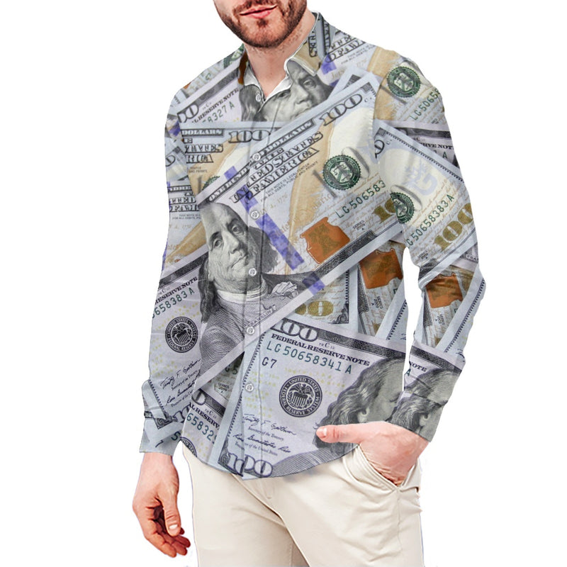 TMMG HAITI 100 US DOLLAR BILL MENS DRESS SHIRT