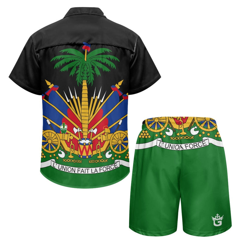 TMMG HAITI HAITIAN FLAG BLACK CABANA MEN'S SET