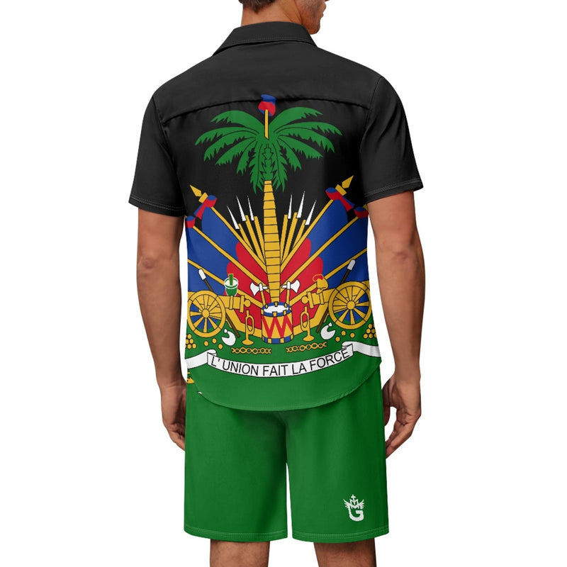 TMMG HAITI HAITIAN FLAG BLACK CABANA MEN'S SET