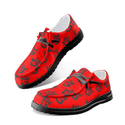 TMMG HAITI BLACK LOGO ON RED DUDE SHOES