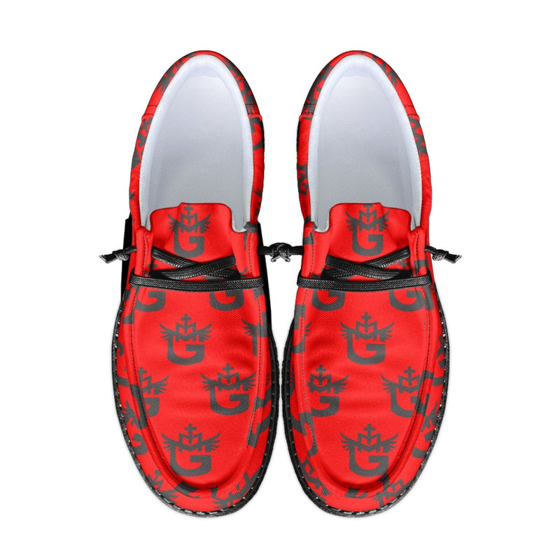 TMMG HAITI BLACK LOGO ON RED DUDE SHOES