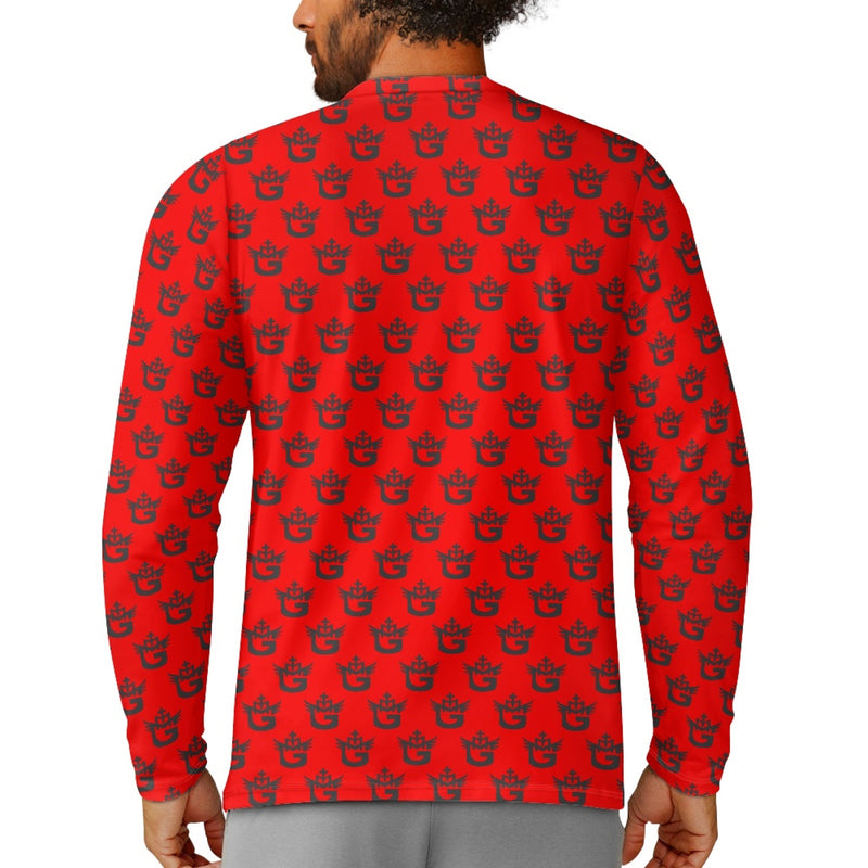 TMMG HAITI BLACK LOGO ON RED LONG SLEEVE T-SHIRT