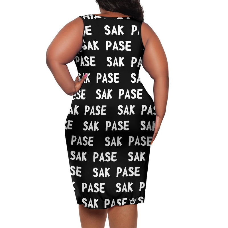 TMMG HAITI BLAK SA PASE Women's sleeveless plus size dress