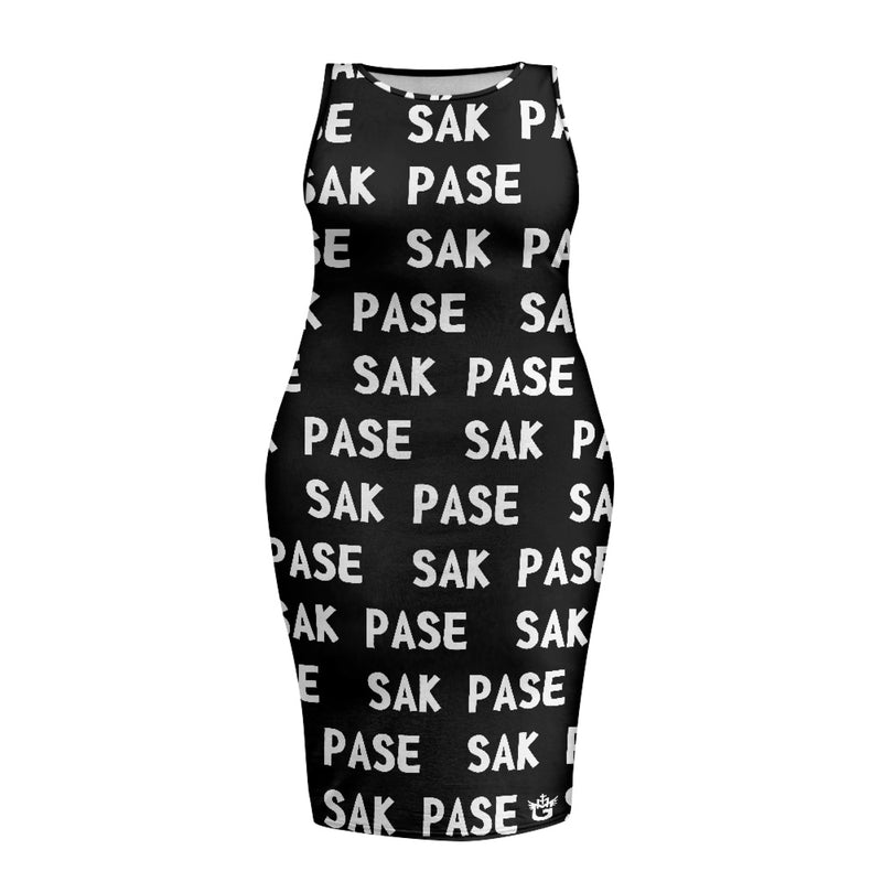 TMMG HAITI BLAK SA PASE Women's sleeveless plus size dress