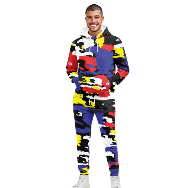 TMMG HAITI BLUE CAMO MAP HAITIAN ARMY HOODIE AND JOGGERS SET