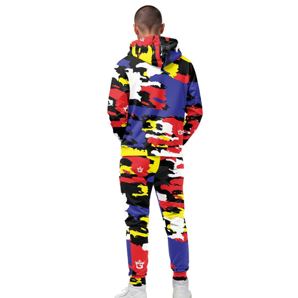 TMMG HAITI BLUE CAMO MAP HAITIAN ARMY HOODIE AND JOGGERS SET