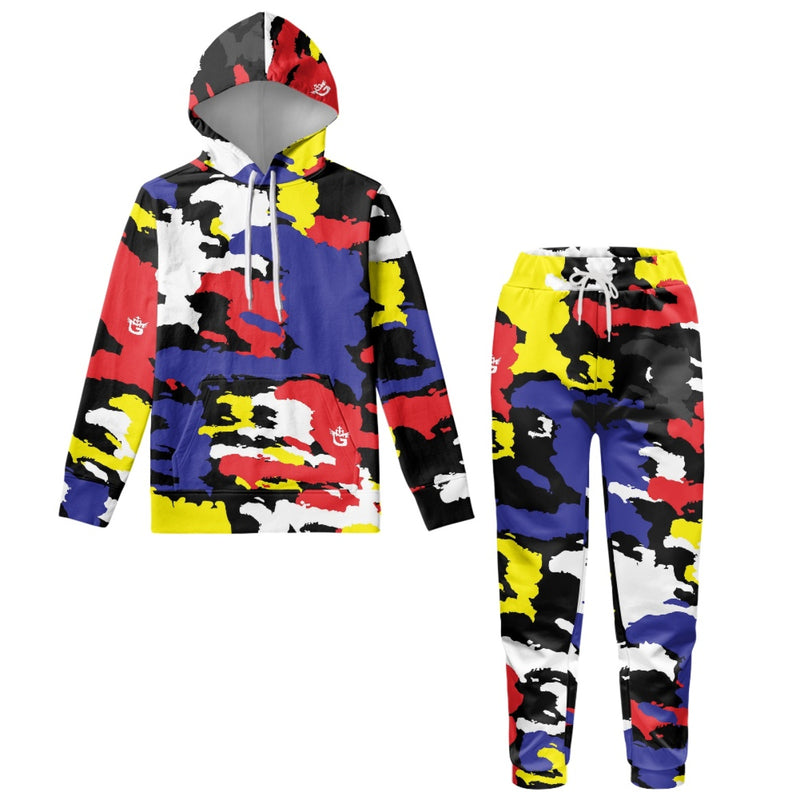 TMMG HAITI BLUE CAMO MAP HAITIAN ARMY HOODIE AND JOGGERS SET