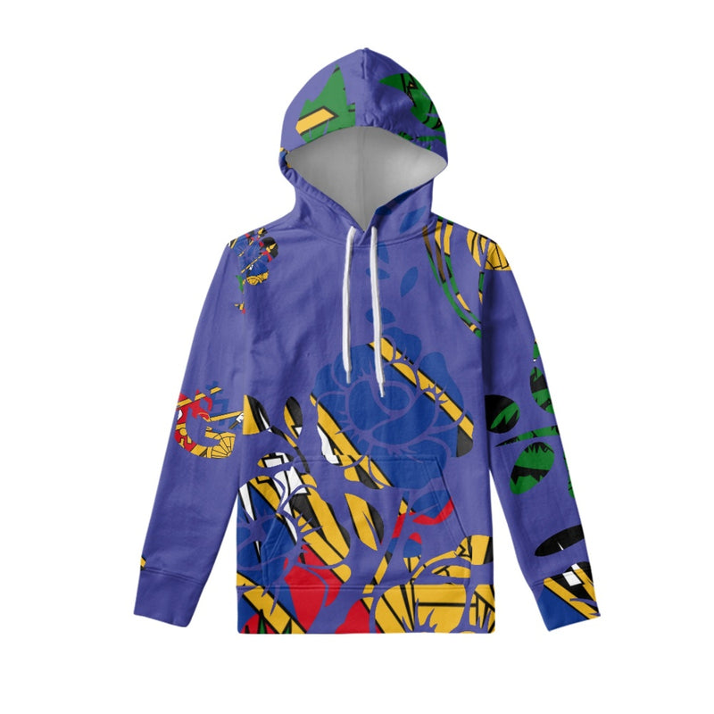 TMMG HAITI BLUE HAITIAN FLAG CHOUBLAK FLOWER HOODIE AND JOGGERS SET