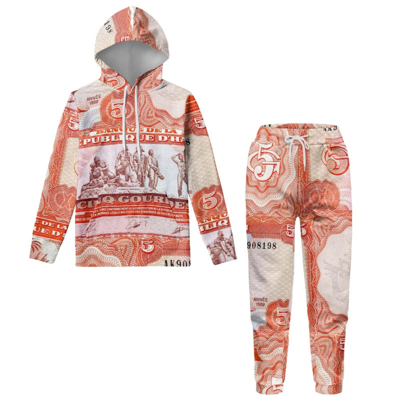 TMMG HAITI HAITIAN MONEY CINQ GOURDES HOODIE AND JOGGERS SET