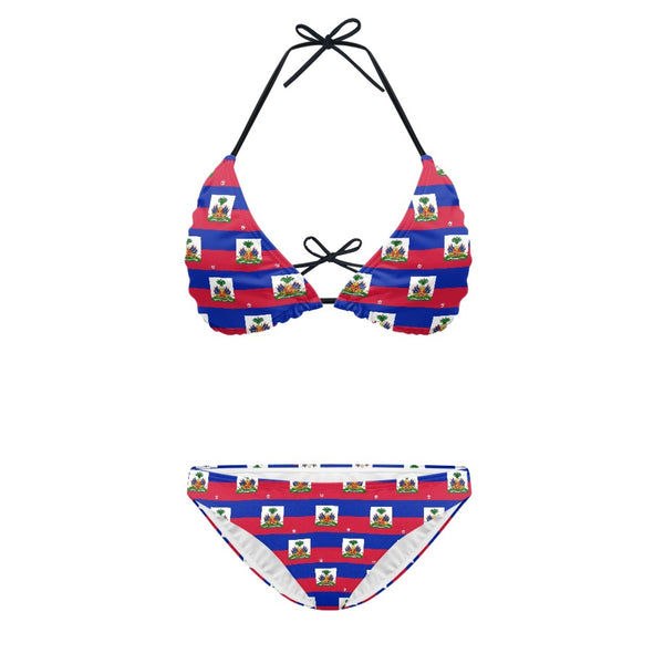 TMMG HAITI FLAG PLAID ALL OVER PRINT BIKINI