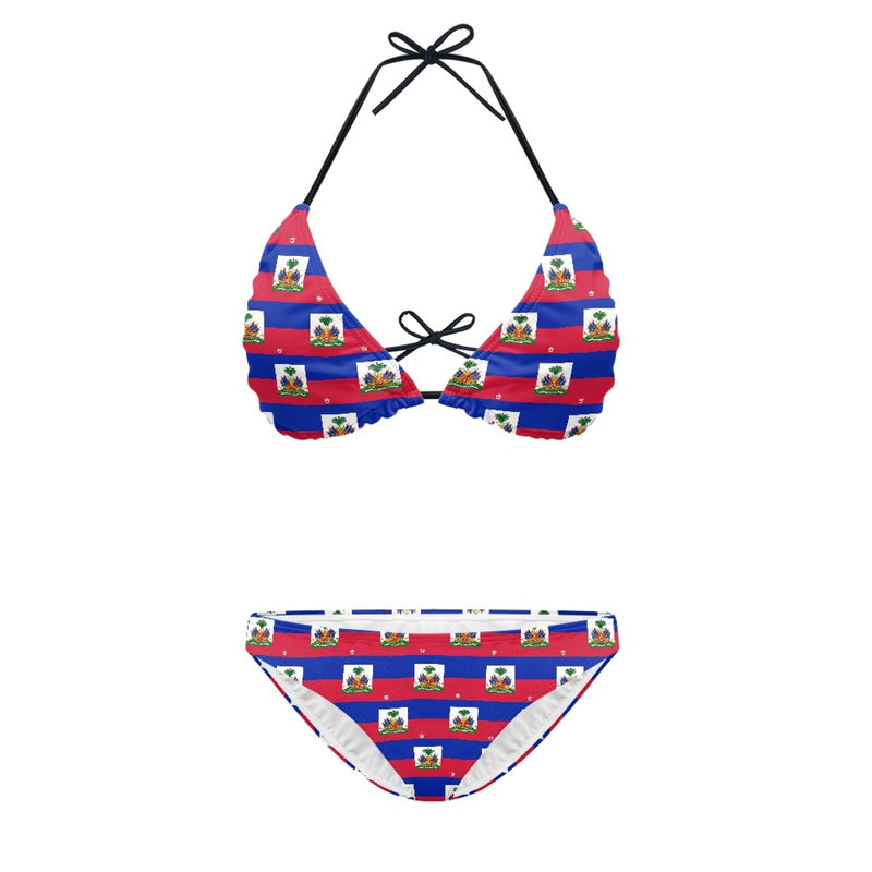 TMMG HAITI FLAG PLAID ALL OVER PRINT BIKINI