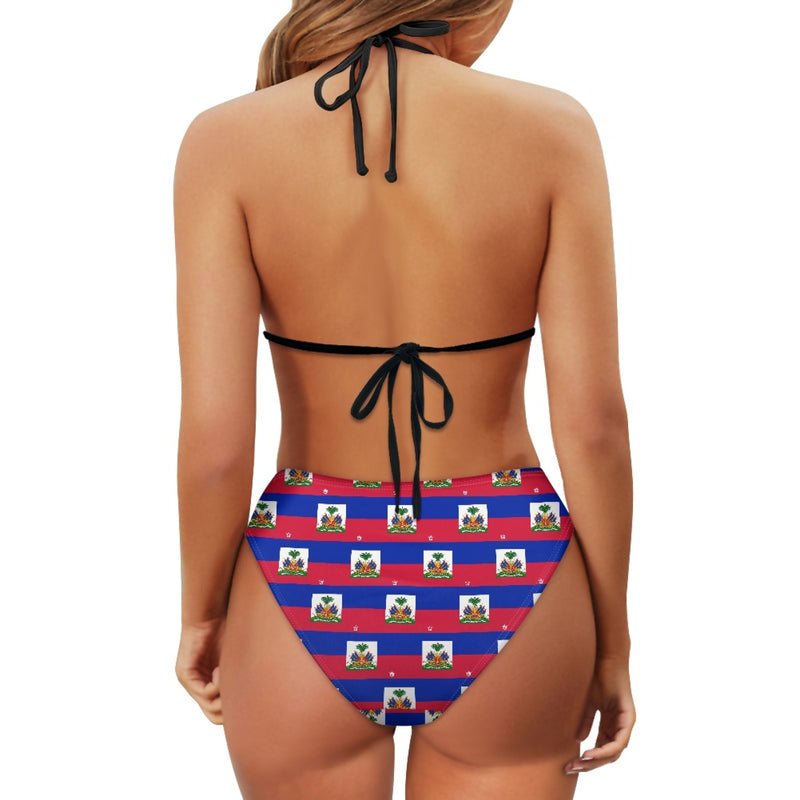 TMMG HAITI FLAG PLAID ALL OVER PRINT BIKINI
