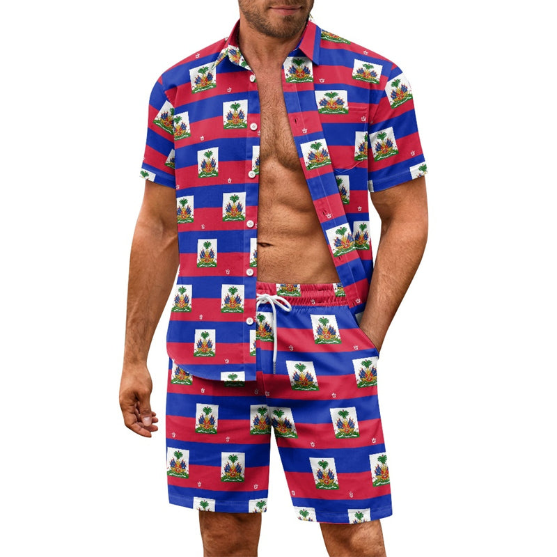 TMMG HAITI FLAG PLAID CABANA SET