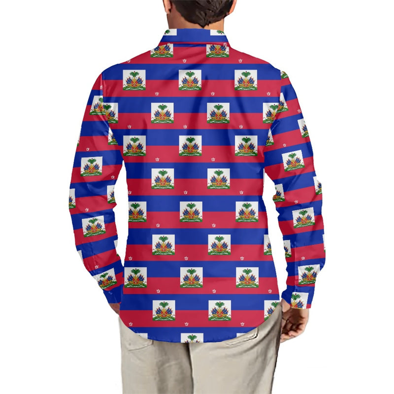 TMMG HAITI FLAG PLAID DRESS SHIRT