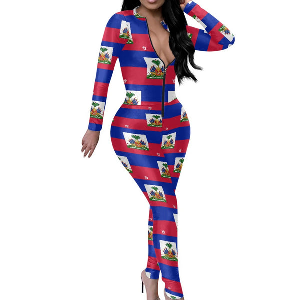TMMG HAITI FLAG PLAID JUMPSUIT