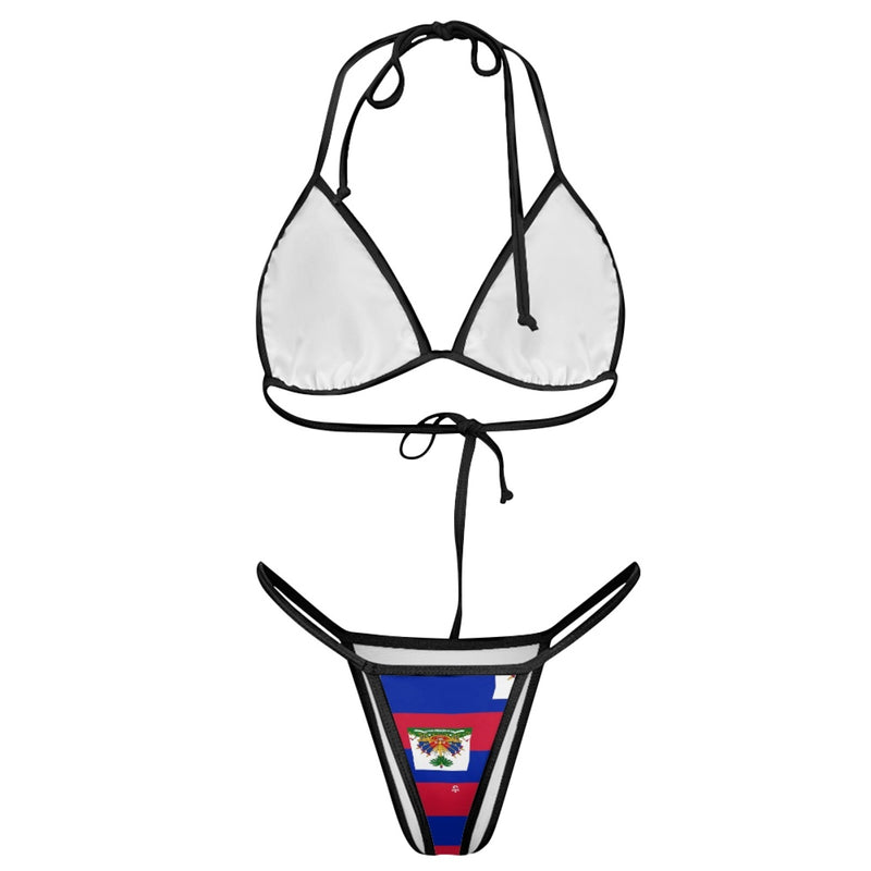 TMMG HAITI FLAG PLAID TRIANGLE BIKINI