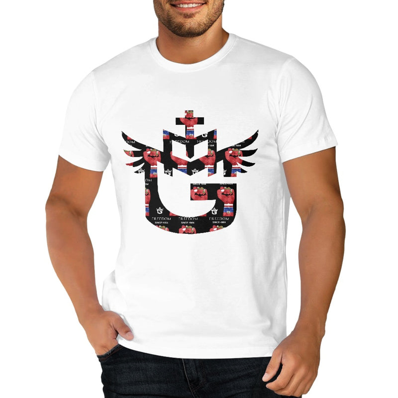 TMMG LOGO Freedom Since 1804 Hand Fist Collection Pure Cotton White T-Shirt