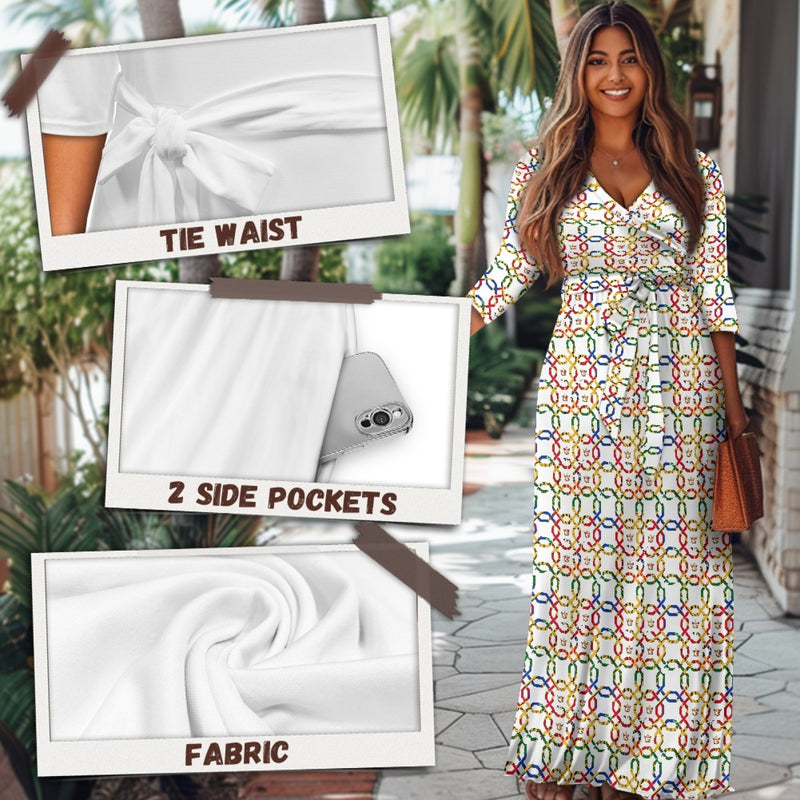 TMMG HAITI GATE KEEPER V-neck Maxi Dress