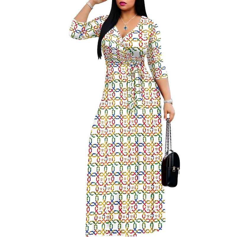 TMMG HAITI GATE KEEPER V-neck Maxi Dress