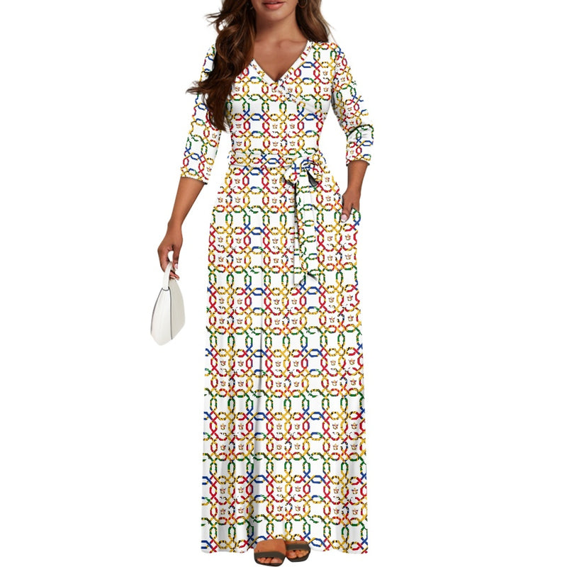 TMMG HAITI GATE KEEPER V-neck Maxi Dress