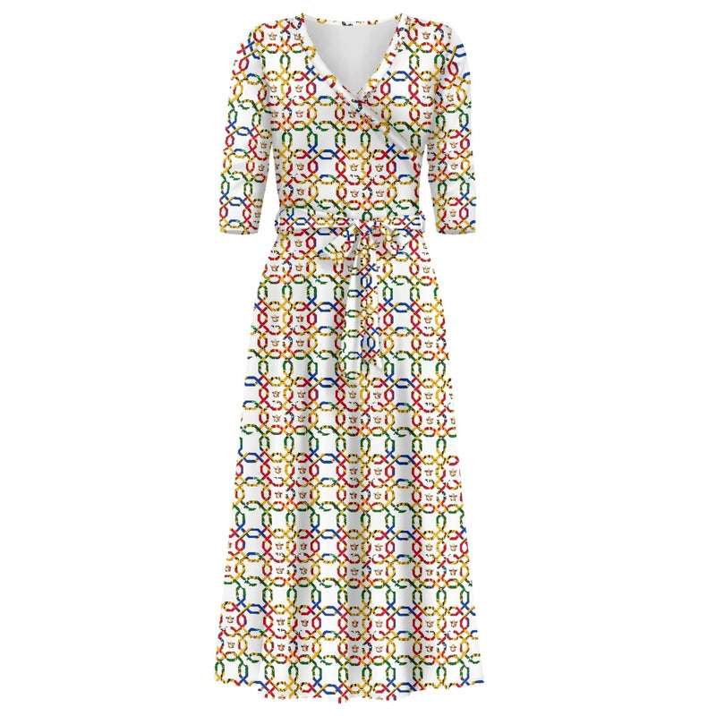 TMMG HAITI GATE KEEPER V-neck Maxi Dress
