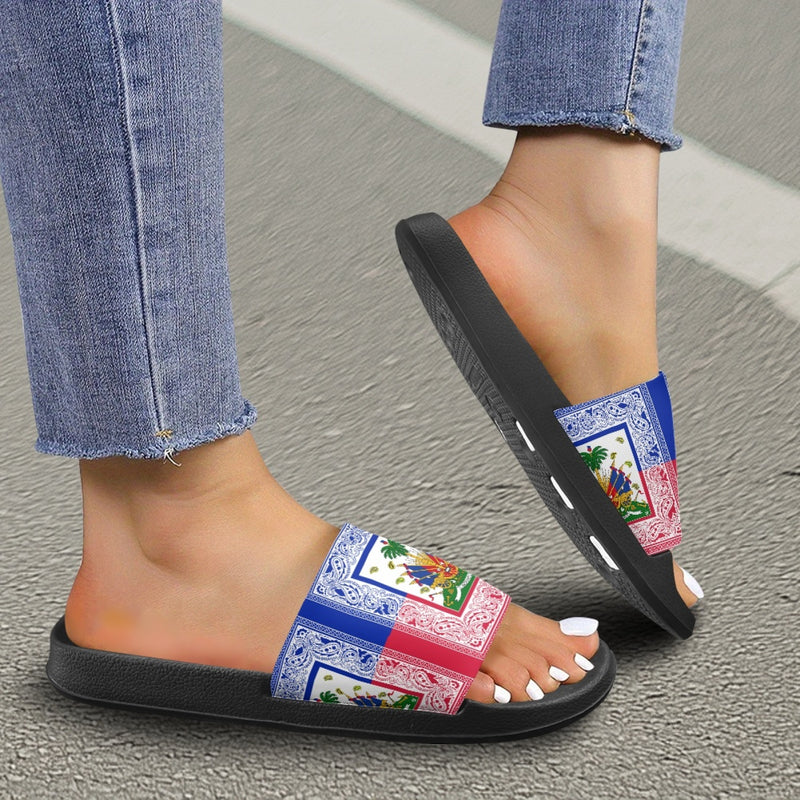 TMMG HAITI HAITIAN FLAG BANDANA ADULT SANDALS
