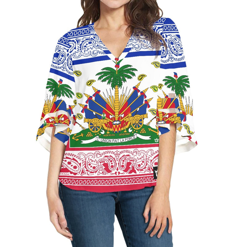 TMMG HAITI HAITIAN FLAG BANDANA BLOUSE
