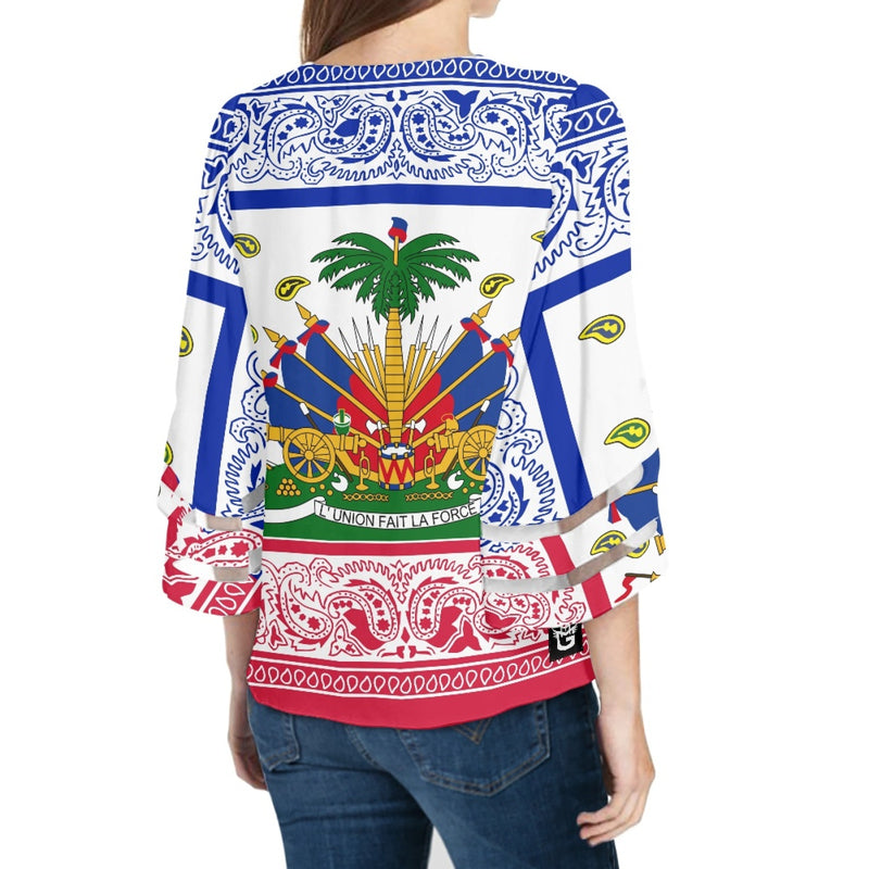 TMMG HAITI HAITIAN FLAG BANDANA BLOUSE