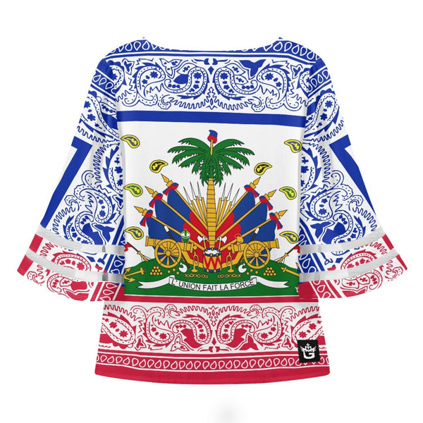 TMMG HAITI HAITIAN FLAG BANDANA BLOUSE