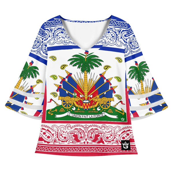 TMMG HAITI HAITIAN FLAG BANDANA BLOUSE