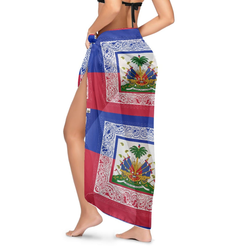 TMMG HAITI HAITIAN FLAG BANDANA Bikini cover-up beach bathing suit cover-up