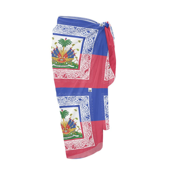 TMMG HAITI HAITIAN FLAG BANDANA Bikini cover-up beach bathing suit cover-up