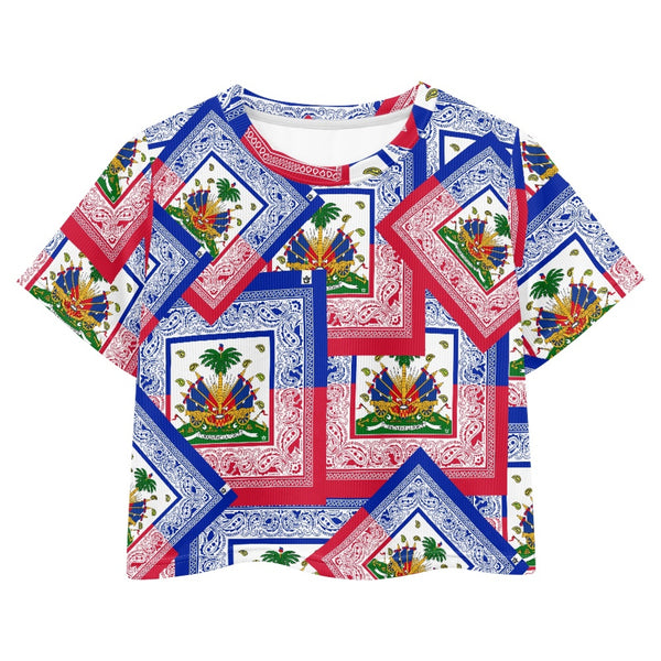 TMMG HAITI HAITIAN FLAG BANDANA CROP TOP