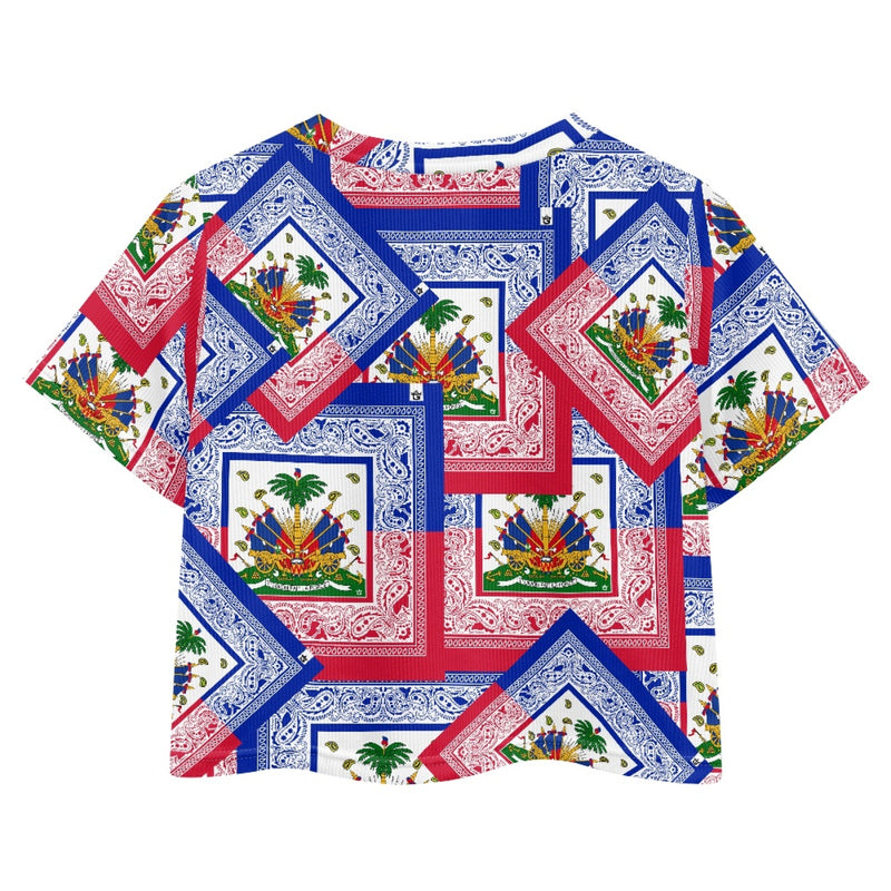 TMMG HAITI HAITIAN FLAG BANDANA CROP TOP