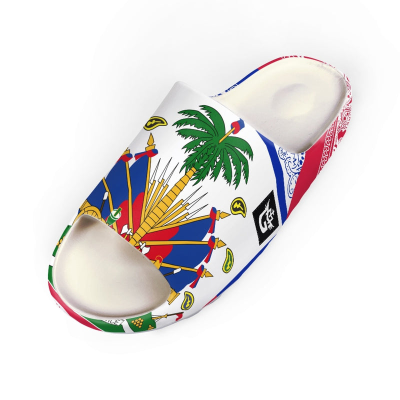 TMMG HAITI HAITIAN FLAG BANDANA Fashion Slides Sandals