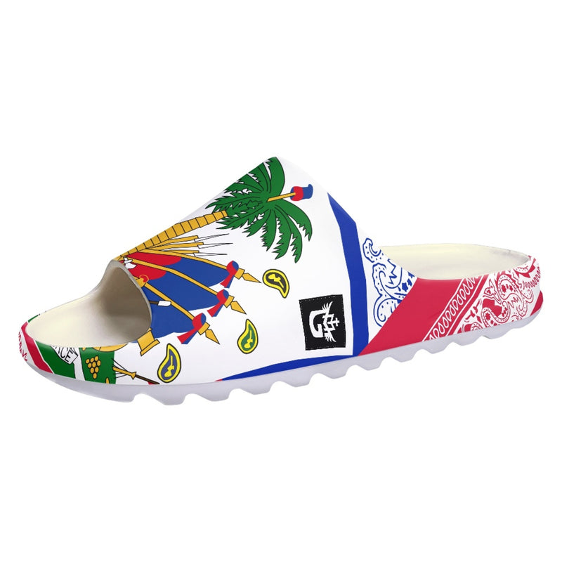 TMMG HAITI HAITIAN FLAG BANDANA Fashion Slides Sandals
