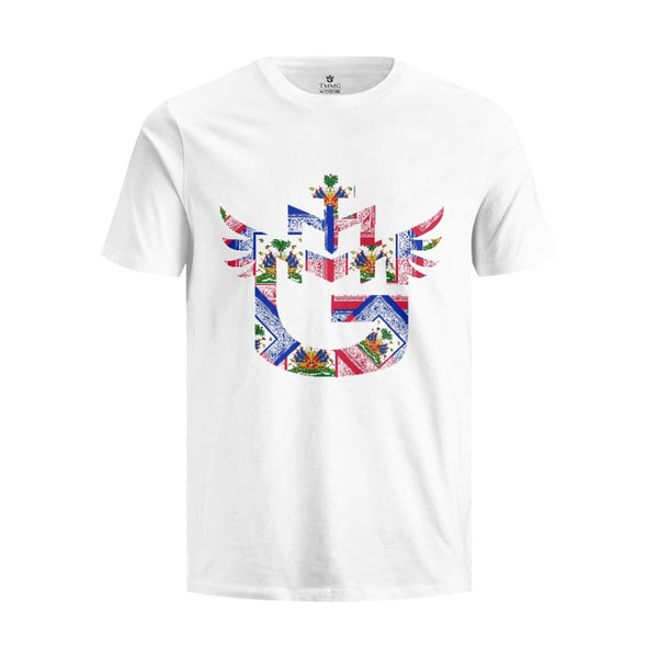 TMMG LOGO Haiti Flag Bandana Print Collection Pure Cotton White T-Shirt