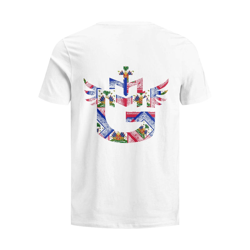 TMMG LOGO Haiti Flag Bandana Print Collection Pure Cotton White T-Shirt