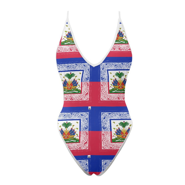TMMG HAITI HAITIAN FLAG BANDANA One-piece bikini