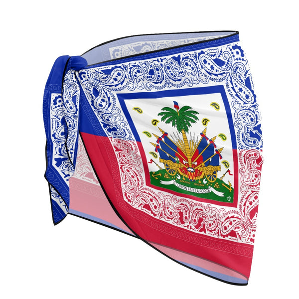 TMMG HAITI HAITIAN FLAG BANDANA Women's Chiffon Blouse