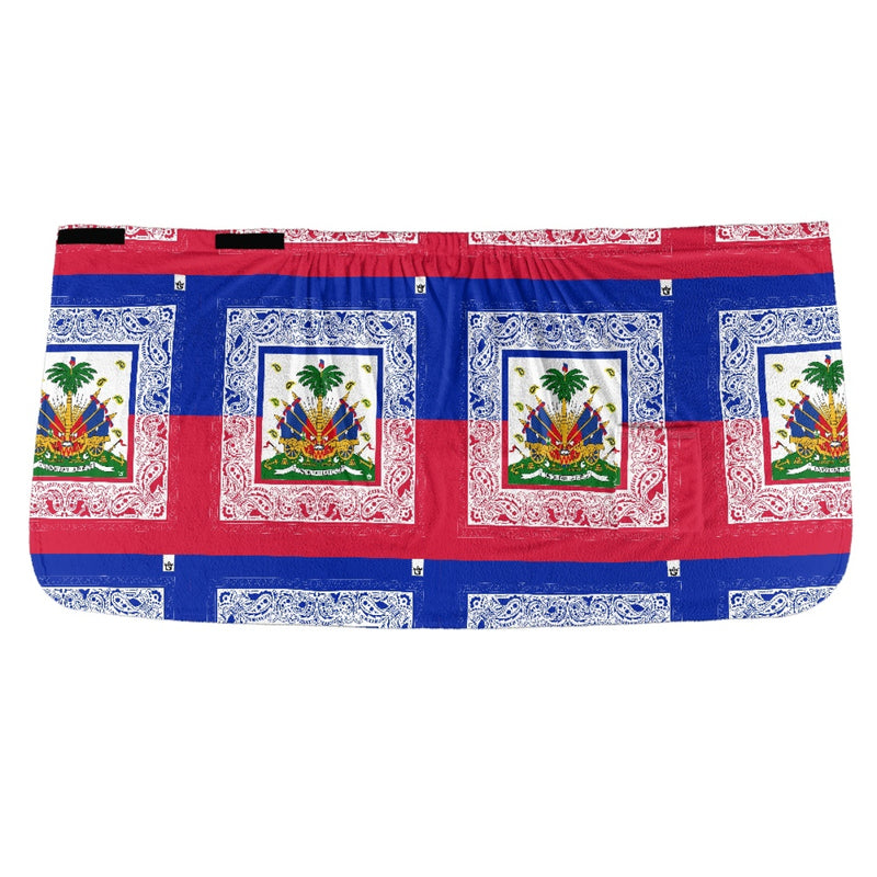 TMMG HAITI HAITIAN FLAG BANDANA Women's Velcro Bath Towel with Pocket