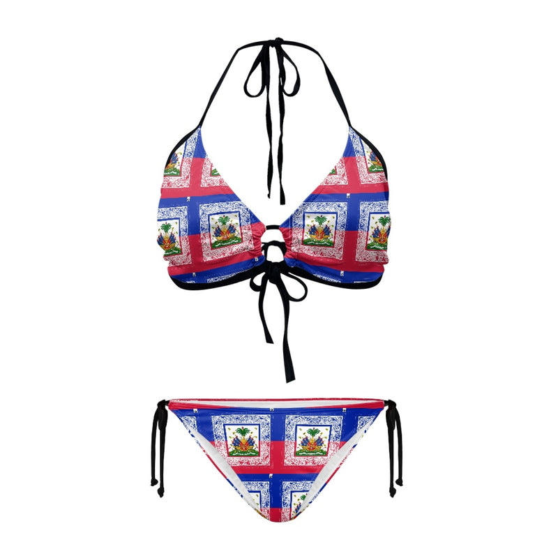 TMMG HAITI HAITIAN FLAG BANDANA Women's two-piece bikini