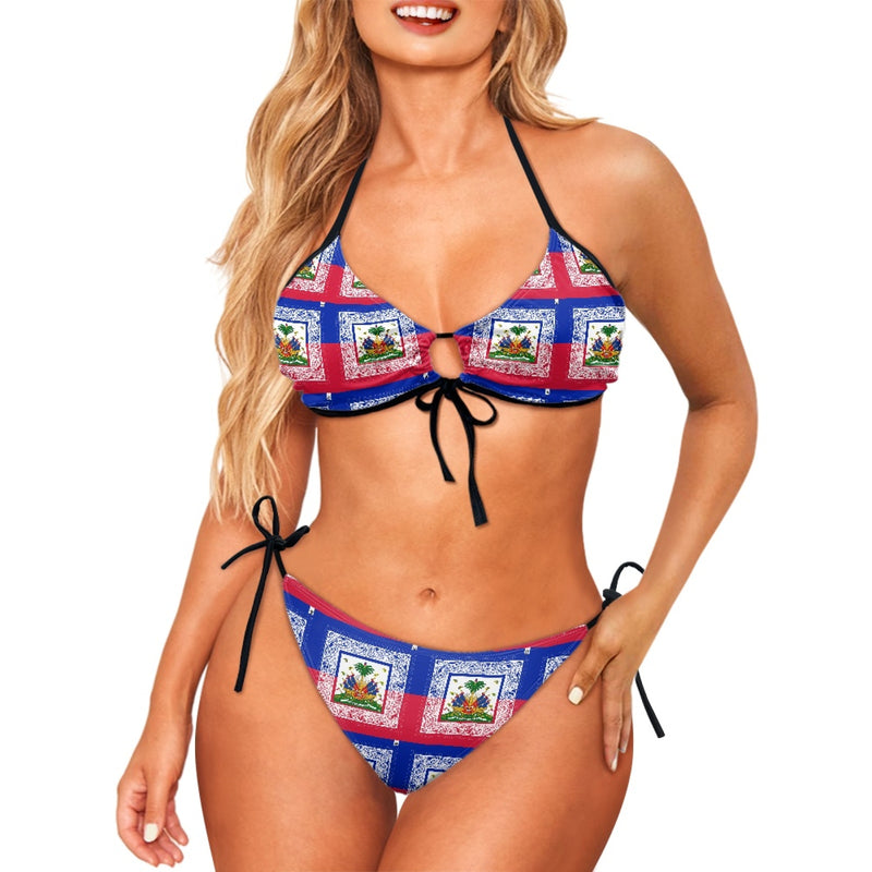 TMMG HAITI HAITIAN FLAG BANDANA Women's two-piece bikini